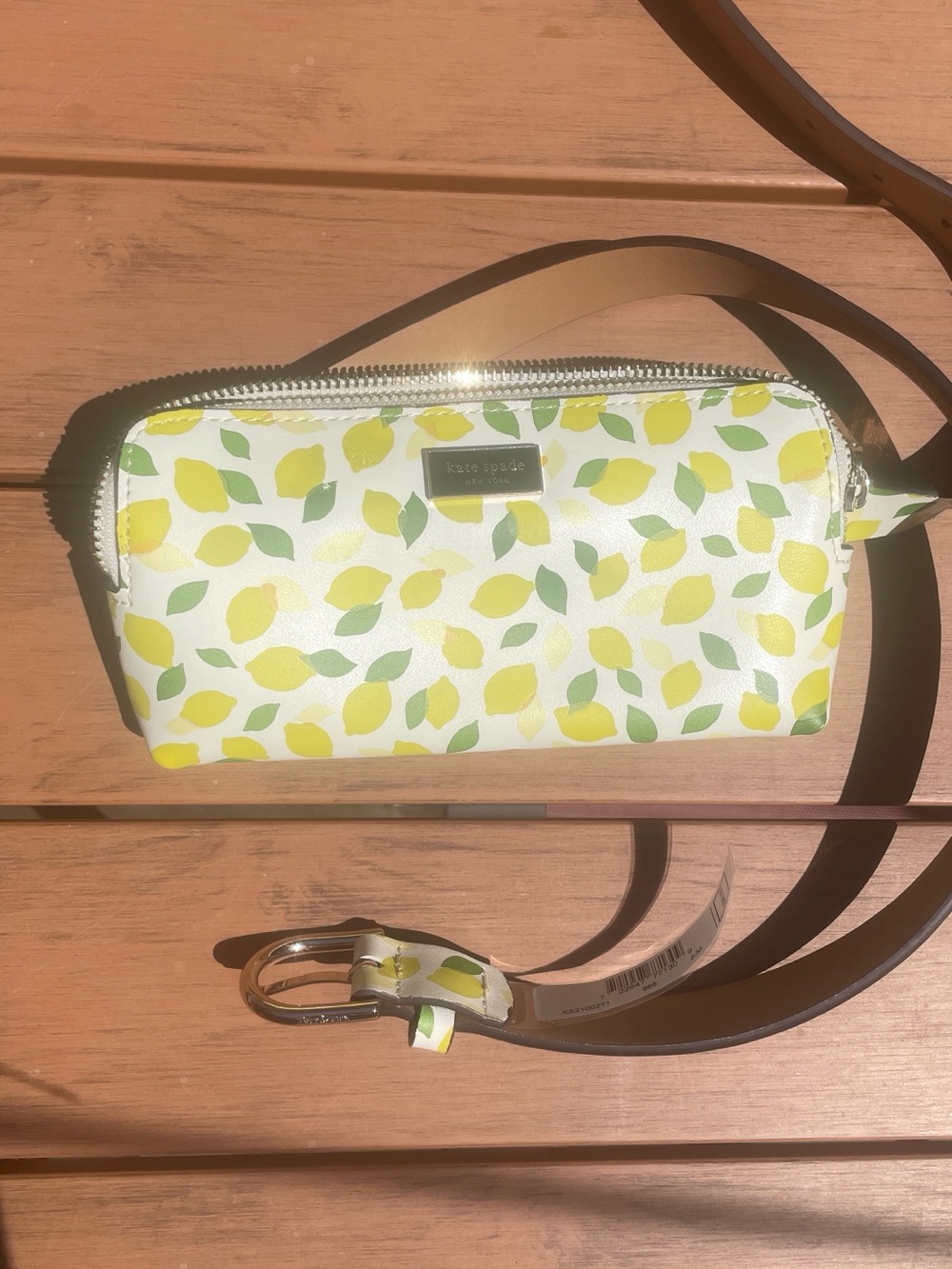 kate spade Lemon Print Crossbody Wallet - Yellow/Green/White